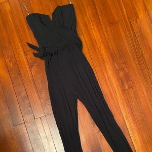Black strapless jumpsuit